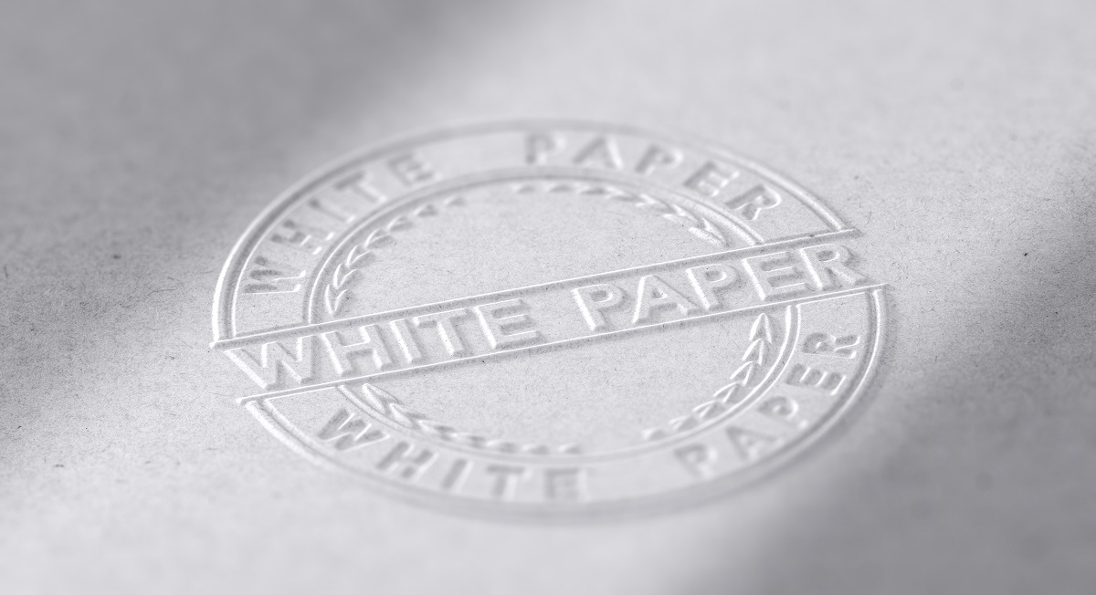 3d illustration embosed stamp with text white paper